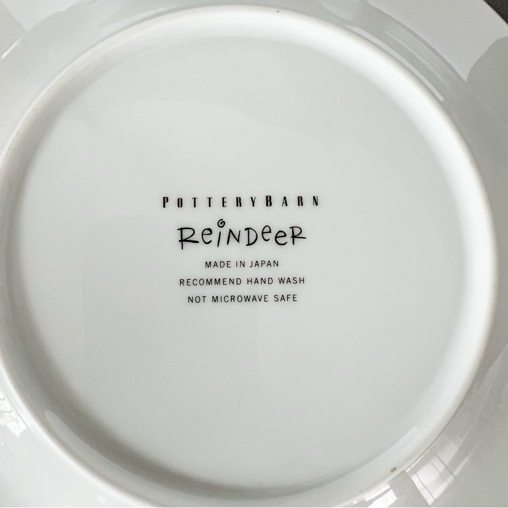 Pottery Barn limited edition discontinued reindeer salad dessert plate set of 3 - Picture 9 of 9